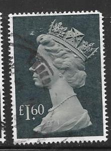 GB #MH174  £1.60 Machin Queen Elizabeth   (U) CV $8.00