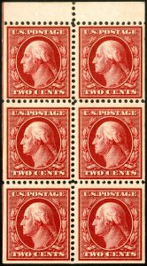 US Stamps # 332a MNH VF Booklet Pane Scott Value $240.00