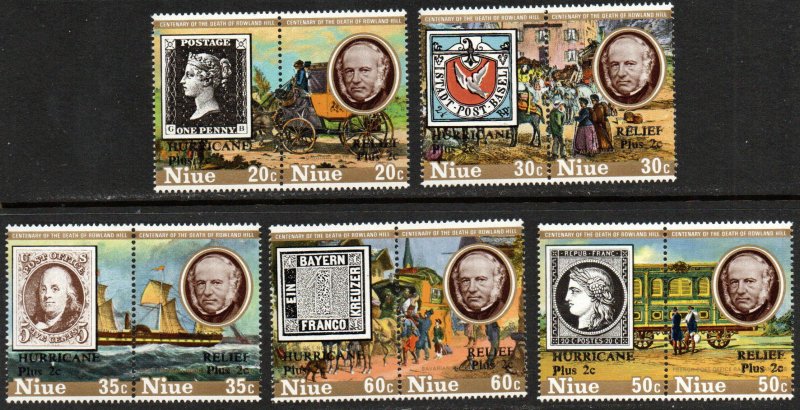 Niue Sc #241-245 MNH pairs