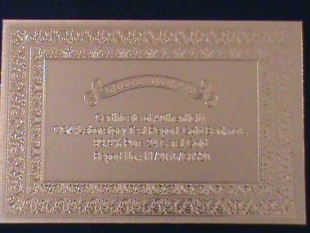 ​UNITED STATES-1899 CAT.#339- 24 KARAT GOLD REPLICA $2 -VF WITH CERTIFICATE