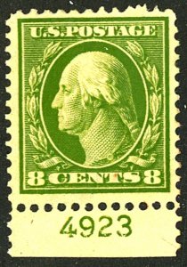 U.S. #380 MINT PL# SINGLE OG LH