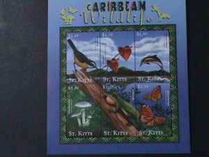 ​ST. KITTS-COLORFUL BEAUTIFUL LOVELY BUTTERFLY & WILDLIFE MNH-SHEET-VERY FINE