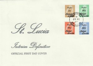 St. Lucia Scott 872-5 FDC - 1987 Interim Definitives