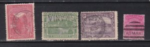 Tasmania, 4 Different Stamps, Used.