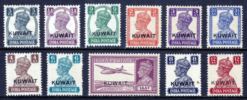 KUWAIT — SCOTT 59//71 (SG 52//63) — 1945 KGVI ISSUE — MH — SCV $75.75