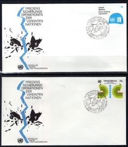 UN New York 320-321 Geneva Set of Two U/A FDC