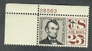 C59 Lincoln MNH plate number single PNS
