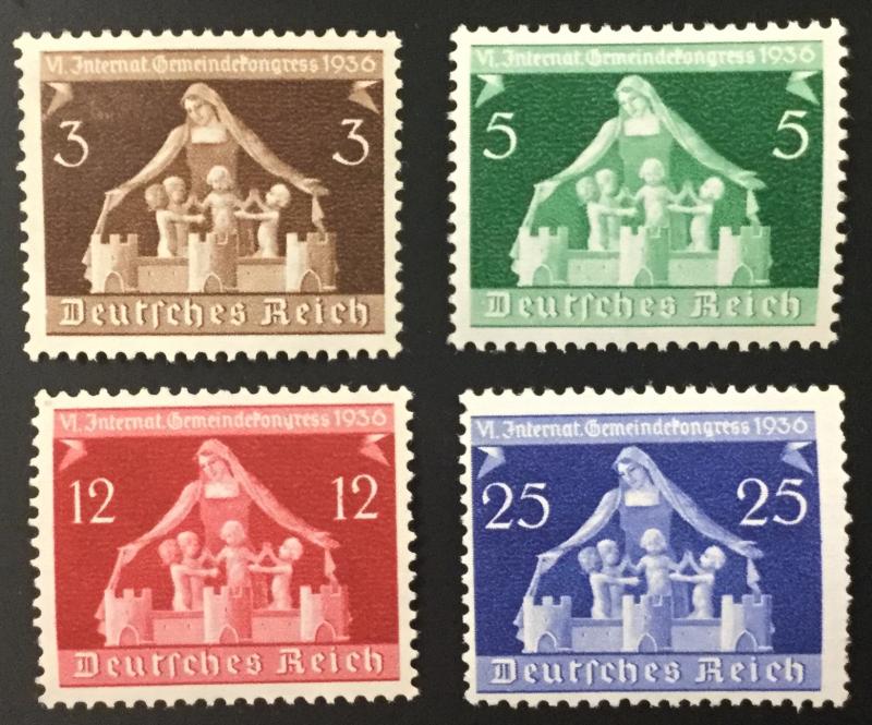 (BJ Stamps) GERMANY, #473-476, 1936, set of 4, FVF, OG, MNH. CV $16.00