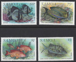 Samoa #819-22 MNH set, various fish, issued 1993