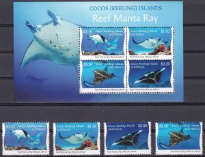 Cocos Isl, Fauna, Fishes, Reef Manta Ray MNH / 2021