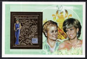 Togo Princess Diana Gold Foil Souvenir Sheet Cinderella MNH VF