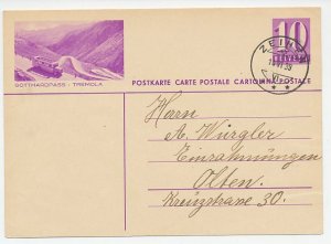 Postal stationery Switzerland 1939 Bus - Gotthardpass - Tremola