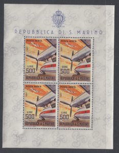 San Marino C127a Airplanes Souvenir Sheet MNH VF