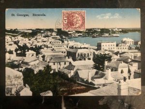 1929 Bermuda Picture Postcard Cover To Dallas USA St Georges View