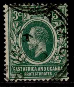 EAST AFRICA and UGANDA GV SG45a, 3c green, FINE USED.