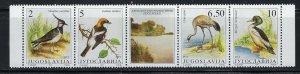 Yugoslavia 2086 MNH 1994 Birds strip of 4 plus label (an3914)