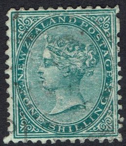 NEW ZEALAND 1878 QV 1/- PERF 12 X 11.5 USED