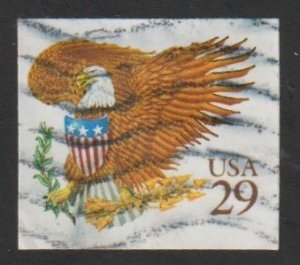 SC# 2595 - (29c) - Eagle & Shield - brown denomination, used single off paper