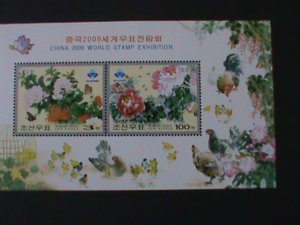 ​KOREA-2009-SC#4818-9 CHINA'09 WORLD STAMP SHOW-LUOYANG- FLOWERS-MNH S/S-VF