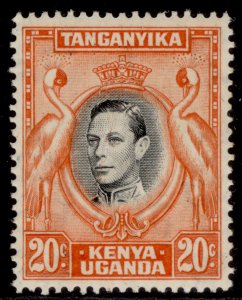 KENYA UGANDA TANGANYIKA GVI SG139b, 20c black & orange, NH MINT.