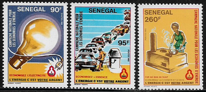 Senegal #595-7 MNH Set - Energy Conservation