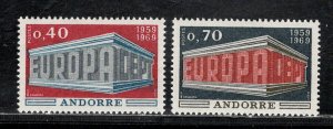 ANDORRA - FRENCH ADMINISTRATION SC# 188-89 FVF/MOG