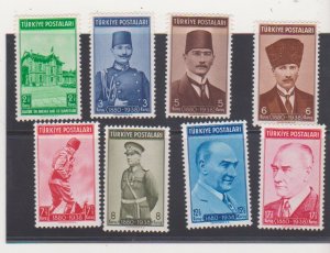 TURKEY  Scott # 833-840   Mi: 1063-1070, 1939/40 - Mint Hinged 1st YEAR OF AT...