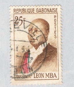 Gabon Leon Mba brown 25f (AP131806)