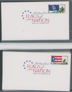 US 4313-4322 Flags of Our Nations. Complete set of 10 unaddressed covers.