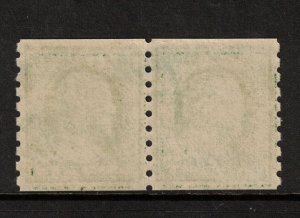 USA #392 Extra Fine Mint Guide Line Coil Pair - Right Stamp Never Hinged