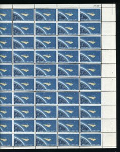 1193 Project Mercury Sheet of 50 4¢ Stamps 1962