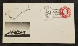 1945 WWII VJ Day USS Jason Cachet US Navy Cancel Airmail Cover