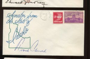 IDAHO SENATOR FRANK CHURCH SIGNED HAND MADE COLORFUL COVER (LV 543)