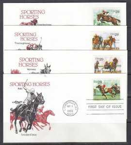 USA Scott 2756-9 Artmaster FDC - Sporting Horses