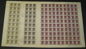 SWEDEN #B22-31 (126-35) Complete set of Semi-Postals in COMPLETE SHEETS, used