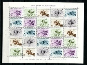 Turkey 1960 sheet MNH Mi 1769-3 bogen  Olympics Rome  10420