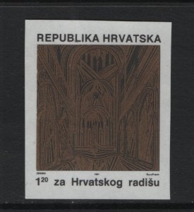 Croatia   #RA20c  MNH  1991 cathedral interior 1.20d  Imperf.