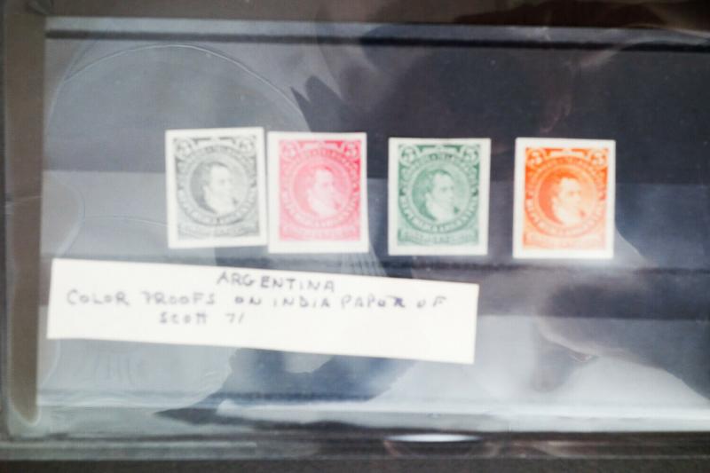 Argentina 4 Color Mint Stamp Proof Set on India Paper