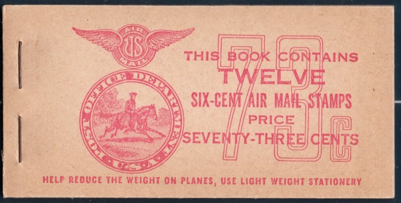 United States 6c Airmail Booklet 1941-44 (12) C25a