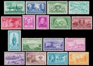 United States Scott 981-997 (1949-50) Mint H-LH VF M