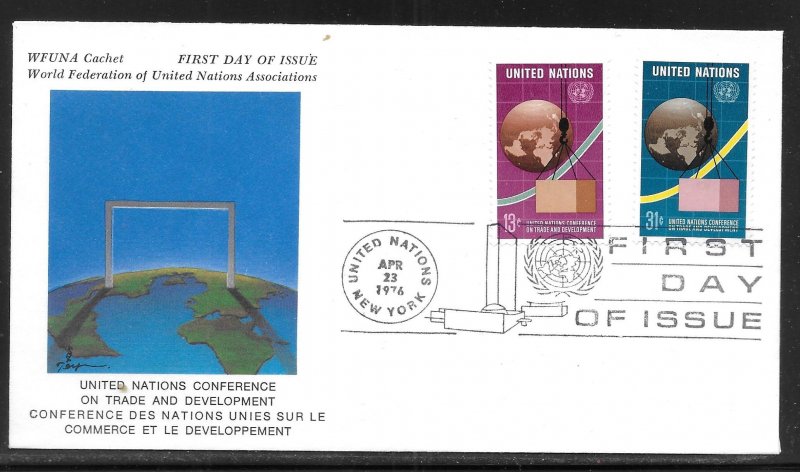 United Nations NY 274-275 Trade & Development WFUNA Cachet FDC First Day Cover