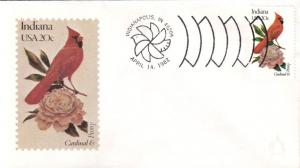 #1966 Indiana Birds - Flowers Andrews FDC