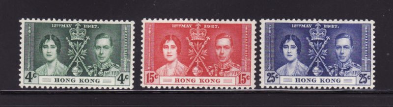 Hong Kong 151-153 Set MH King George VI Coronation (A)