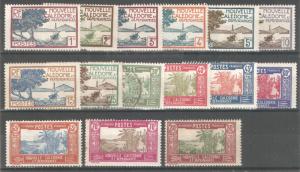 New Caledonia 1928-40,15 stamps,Sc 136//154,Mint Hinged*/ 2 USED (SL-1)