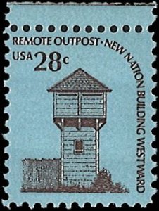 U.S. Scott # 1604  1978 28c brn  Ft. Nisqually ; TAGGED; Shiny GUM mint-nh- vf