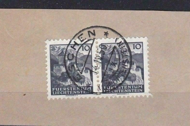 LIECHTENSTEIN USED STAMPS PAIR ON PIECE  REF R751