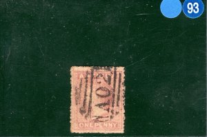 ANTIGUA QV Classic Stamp SG.6 1d Dull Rose (1864) Used A02 Cat £55- BLBLUE93