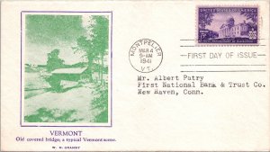 FDC 1941 SC #903 WM Grandy Cachet - Montpelier, VT - Single - F70835