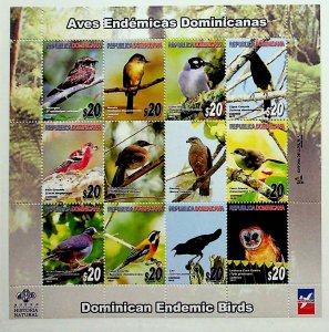 DOMINICAN REP. Sc 1529 NH MINISHEET OF 2012 - BIRDS - (CT5)