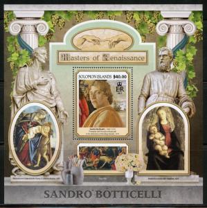 SOLOMON ISLANDS  2017 MASTERS OF RENAISSANCE SANDRO BOTTICELLI S/S  MINT NH